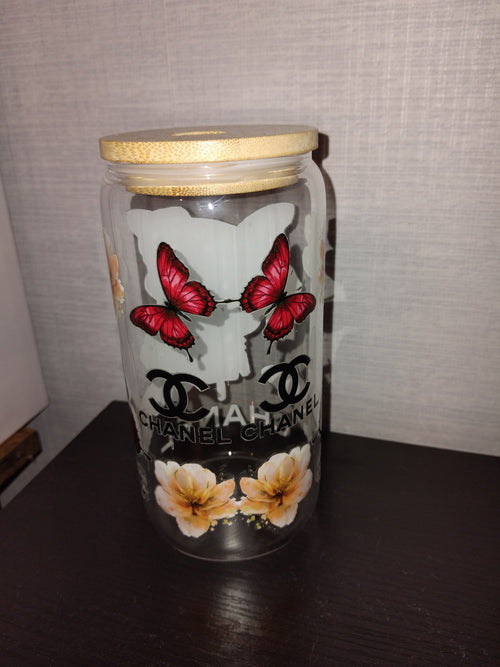Chanel butterfly libby glass tumbler