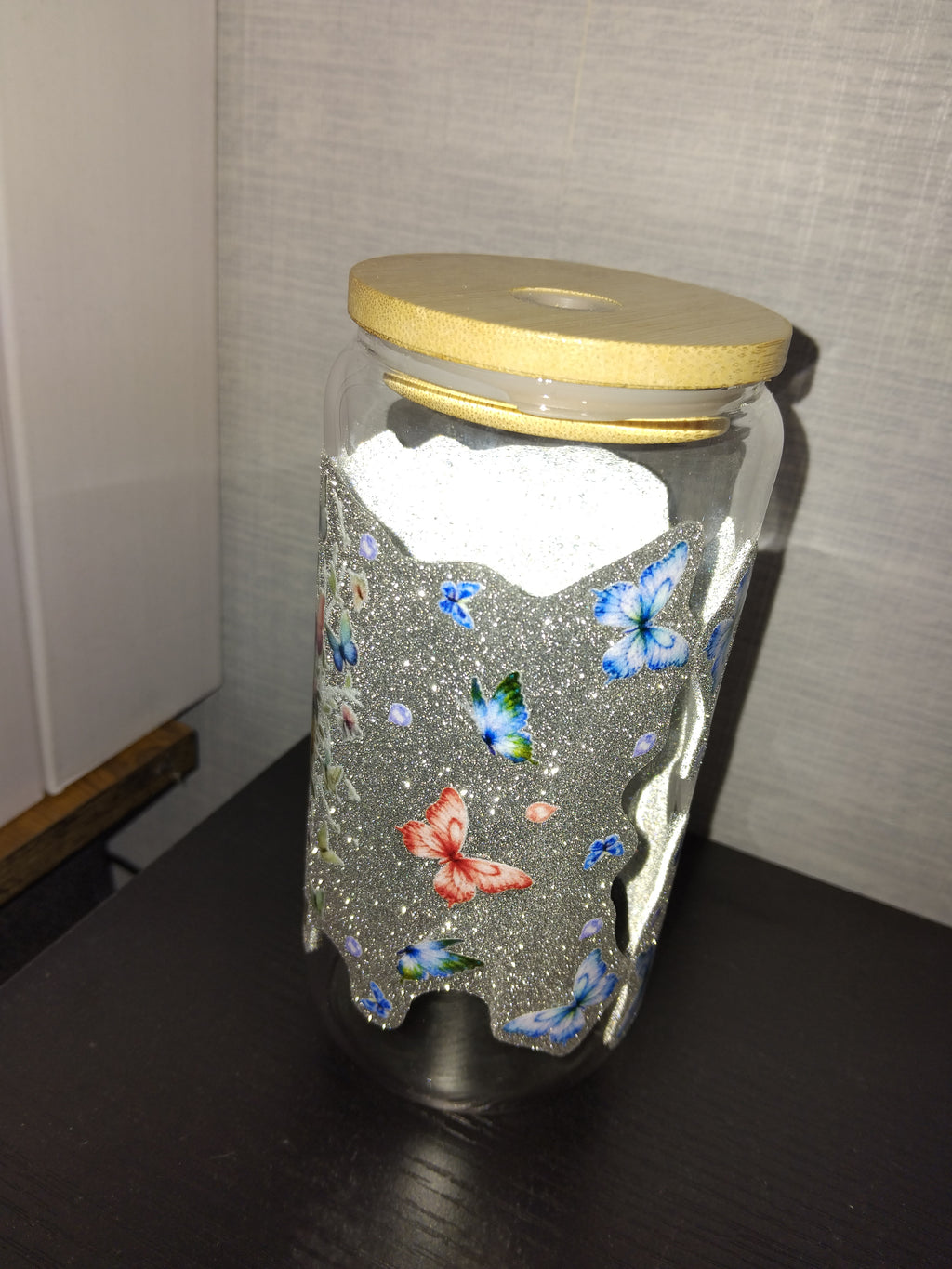 Glitter libby glass tumbler